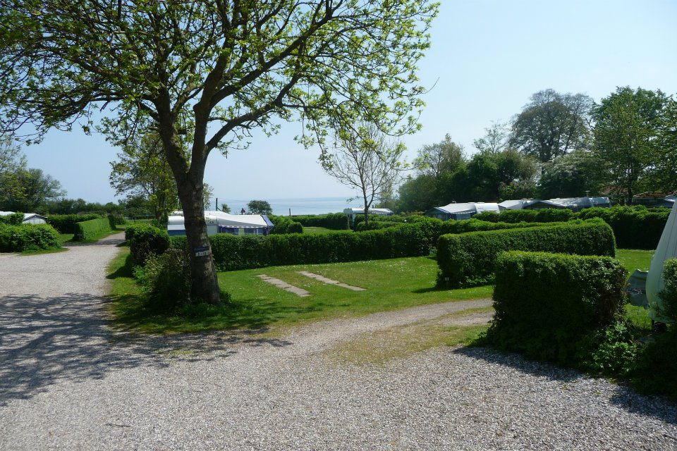 Udsigt over havet fra Kongshøj Strand Camping